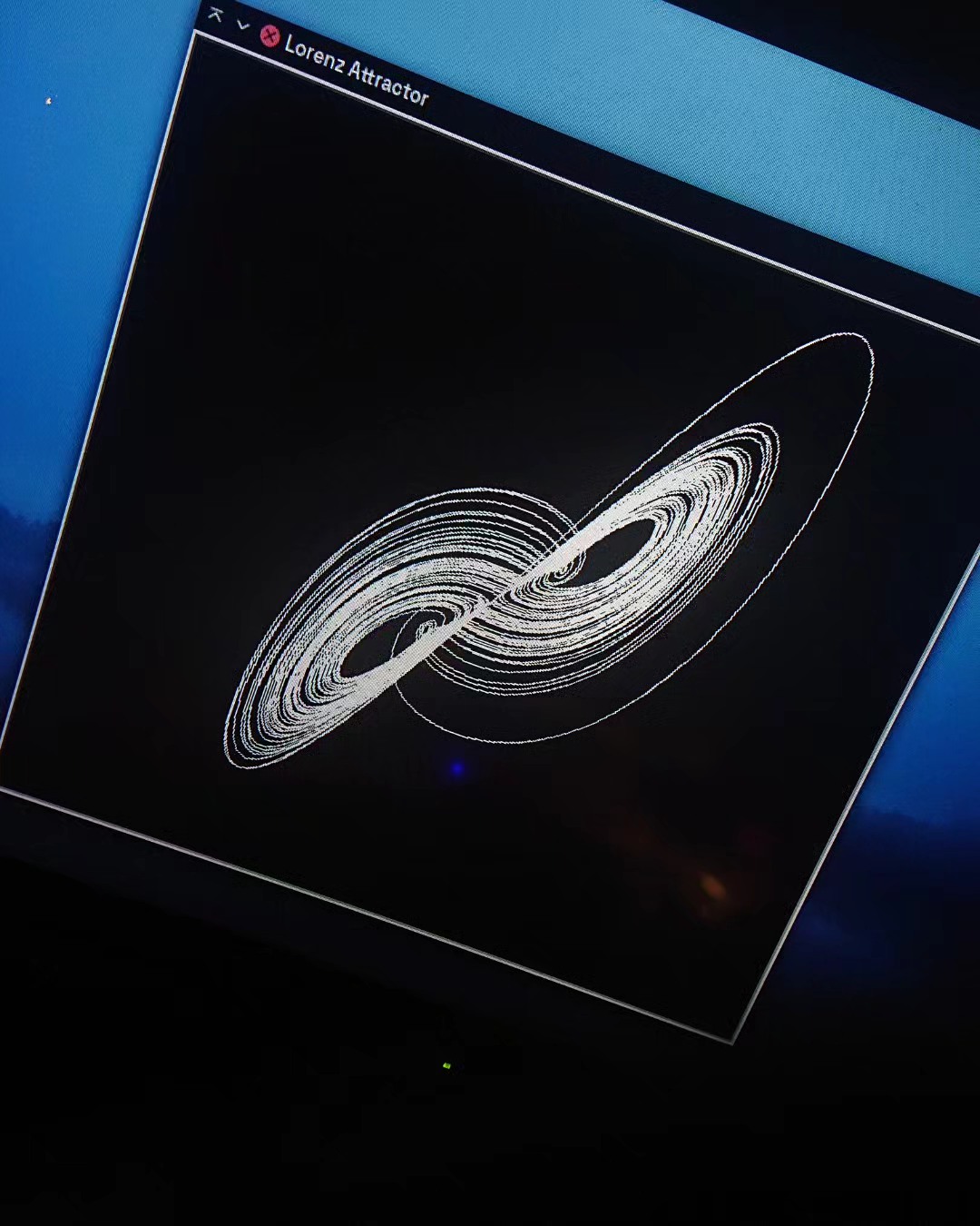 The butterfly-shaped curve of the Lorenz attractor